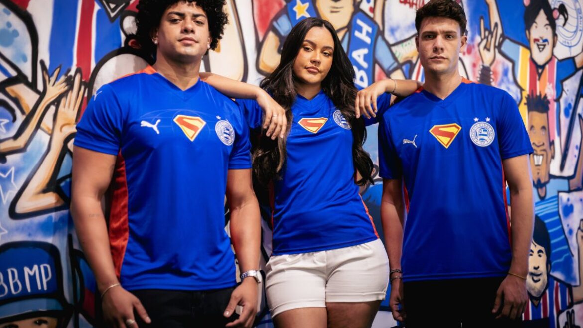Bahia lança uniforme inédito inspirado no Superman em parceria com PUMA e Warner Bros